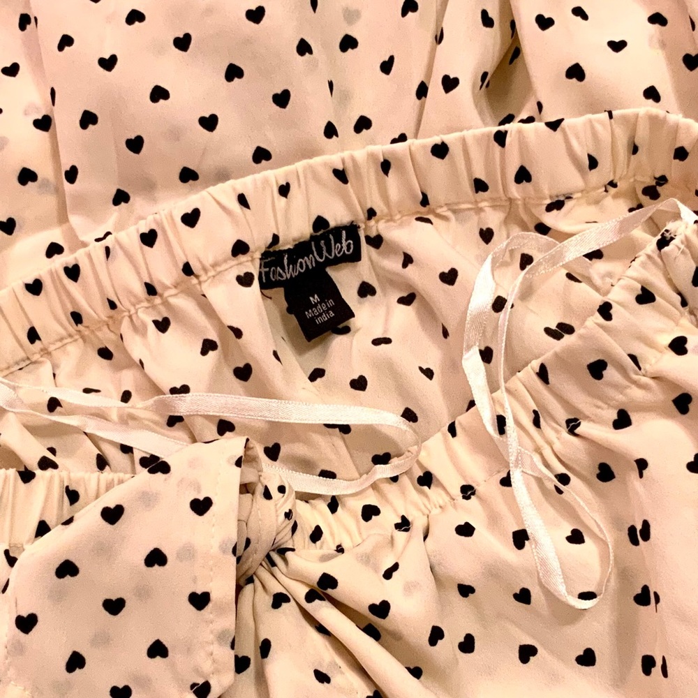 White Strapless Heart Polka Dot Romper Playsuit M - Picture 4 of 4